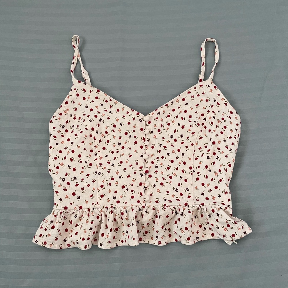 Floral Button Up Tank Top